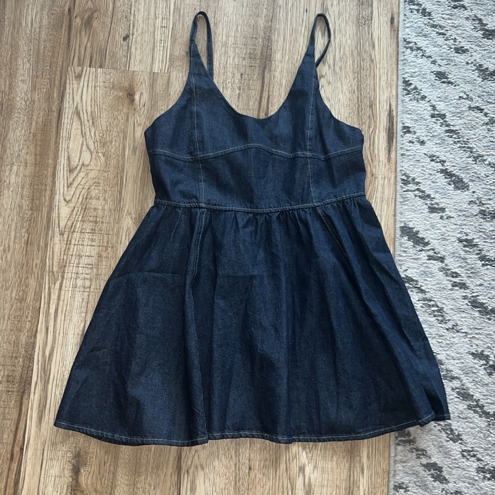 NEW! Zara Denim Pinafore Dress - Picture 6 of 10